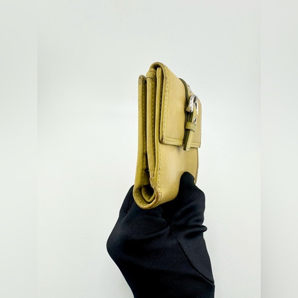 COACH Compact Wallet with Silver Hardware Yellow - Picture 10 of 12